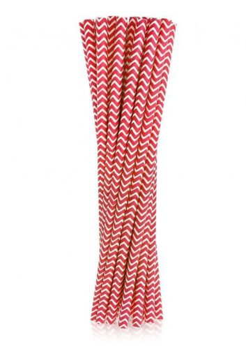 Red Chevron, Piros papír szívószál 24 db-os