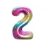 Szivárvány Rainbow 2-es szám fólia lufi 85cm