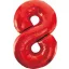 Red, Piros 8-as szám fólia lufi 85cm