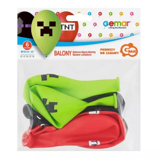 TNT Party léggömb, lufi 6 db-os 12 inch 30 cm
