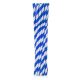 Blue Stripes, Kék rugalmas papír szívószál 12 db-os