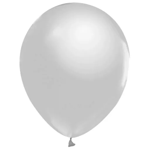 Silver Metallic, Ezüst léggömb, lufi 10 db-os 12 inch 30 cm