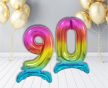 Rainbow, Színes 9-es szám fólia lufi talppal 74cm