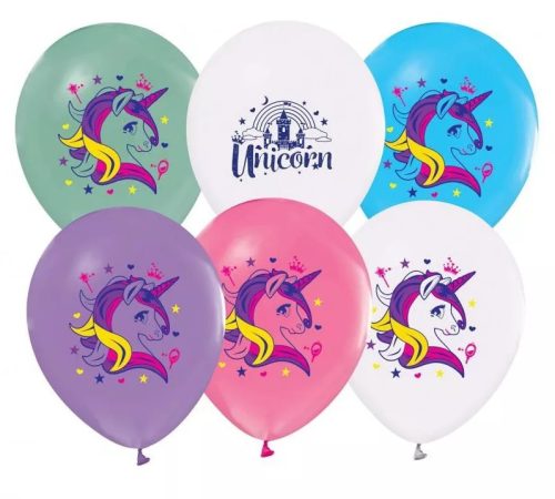 Unicorn, Unikornis léggömb, lufi 5 db-os 12 inch 30cm