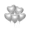 Platinum Silver Heart, Szív léggömb, lufi 6 db-os 12 inch 30 cm