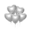 Platinum Silver Heart, Szív léggömb, lufi 6 db-os 12 inch 30 cm