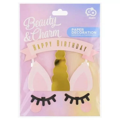 Unikornis torta dekoráció, topper