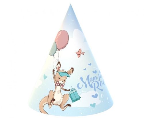 Happy Birthday Kangaroo, Kenguru party kalap, csákó 6 db-os