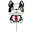 Bulldog Black, Kutyás fólia lufi 36 cm