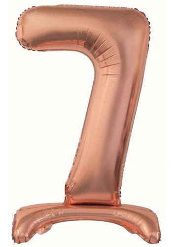 Rose Gold 7-es szám fólia lufi talppal 74cm