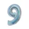 Holographic Silver, Ezüst 9-es szám fólia lufi 76 cm