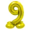 Gold, Arany 9-es szám fólia lufi talppal 72cm