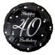 Happy Birthday Black-Silver 40 fólia lufi 36 cm