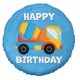 Happy Birthday Concrete Mixer, Betonkeverő fólia lufi 36 cm