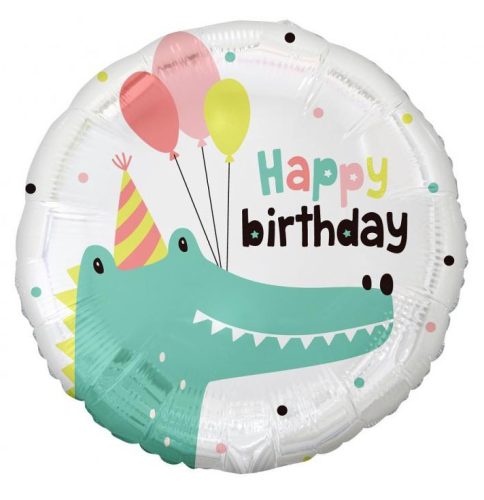 Happy Birthday Crocodile, Krokodil fólia lufi 36cm