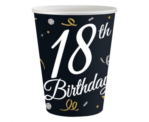 B&C Happy Birthday 18 papír pohár 6 db-os 200 ml