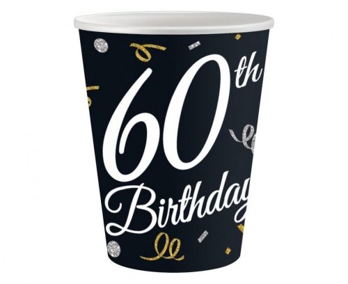 B&C Happy Birthday 60 papír pohár 6 db-os 200 ml