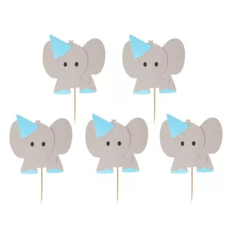 Blue Elephant, Elefánt díszítő pálca, topper 10 db-os