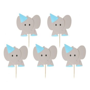 Blue Elephant, Elefánt díszítő pálca, topper 10 db-os