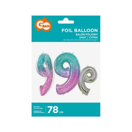 Space, Űr 9-es szám fólia lufi 78 cm