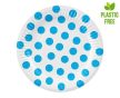 Sky Blue Polka Dot, Pöttyös papírtányér 6 db-os 18 cm