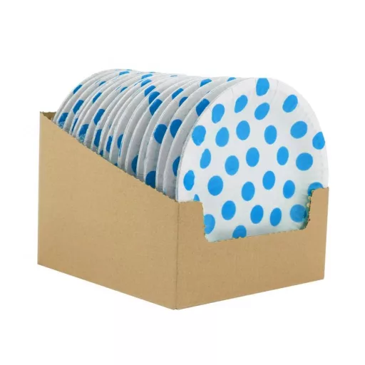 Sky Blue Polka Dot, Pöttyös papírtányér 6 db-os 18 cm