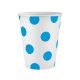 Sky Blue Polka Dots, Kék papír pohár 6 db-os 250 ml