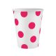 Magenta Polka Dots, Vörös papír pohár 6 db-os 250 ml