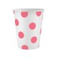 Pink Polka Dots, Rózsaszín papír pohár 6 db-os 250 ml