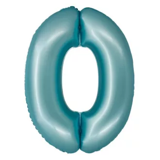 Light Blue Matt, Kék 0-ás szám fólia lufi 76cm