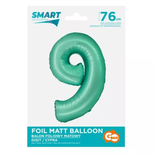 Mint Matt, Menta 9-es szám fólia lufi 76cm