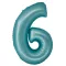 Light Blue Matt, Kék 6-os szám fólia lufi 76cm