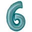 Light Blue Matt, Kék 6-os szám fólia lufi 76cm