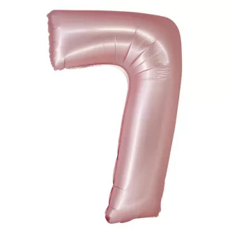 Light Pink Matt, Rózsaszín 7-es szám fólia lufi 76cm