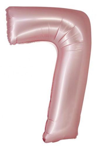 Light Pink Matt, Rózsaszín 7-es szám fólia lufi 76cm