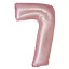 Light Pink Matt, Rózsaszín 7-es szám fólia lufi 76cm