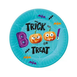 Halloween, Boo papírtányér 6 db-os 18cm