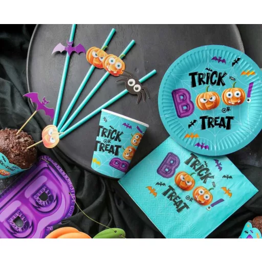 Halloween, Boo papírtányér 6 db-os 18cm