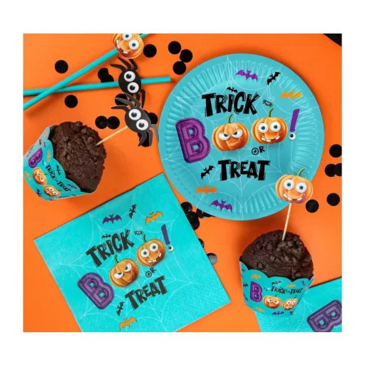 Halloween, Boo papírtányér 6 db-os 18cm