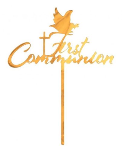 First Communion, Elsőáldozó torta dekoráció, topper 17 cm