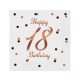 B&C Happy Birthday White-Rose Gold 18 szalvéta 20 db-os 33x33 cm