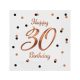 B&C Happy Birthday White-Rose Gold 30 szalvéta 20 db-os 33x33 cm