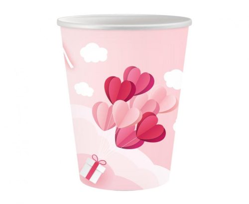 Love Is In The Air Pink papír pohár 6 db-os 250 ml