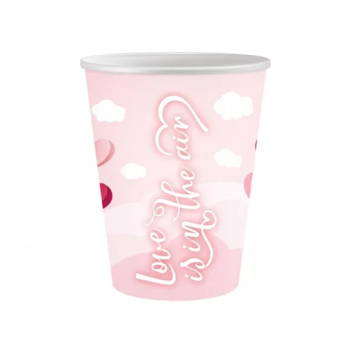Love Is In The Air Pink papír pohár 6 db-os 250 ml