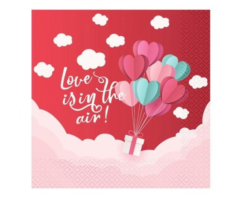 Love Is In The Air Red szalvéta 20 db-os 33x33 cm