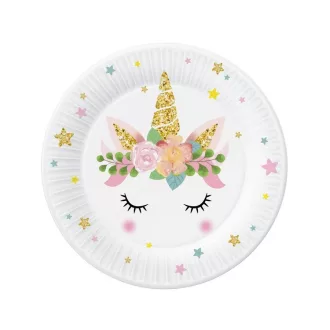 Unicorn, Unikornis papírtányér 6 db-os 18cm