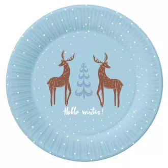 Hello Winter, Karácsony papírtányér 6 db-os 18cm