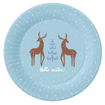 Hello Winter, Karácsony papírtányér 6 db-os 18cm