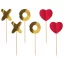 XOXO díszítő pálca, topper 6 db-os