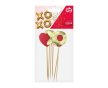 XOXO díszítő pálca, topper 6 db-os